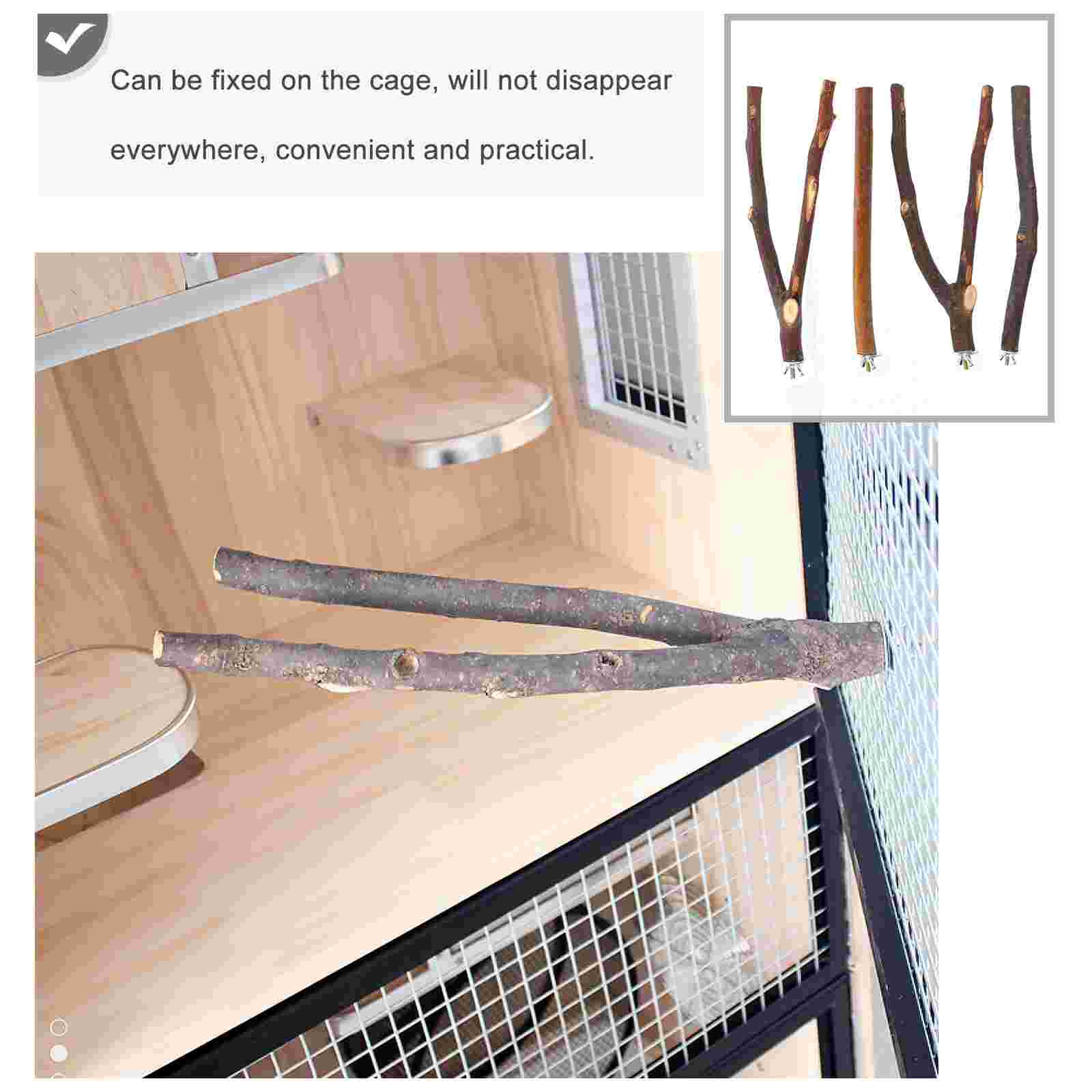 4pcs Bird Perch Pole Parakeet Standing Branch Parrot Climbing Wood Perch