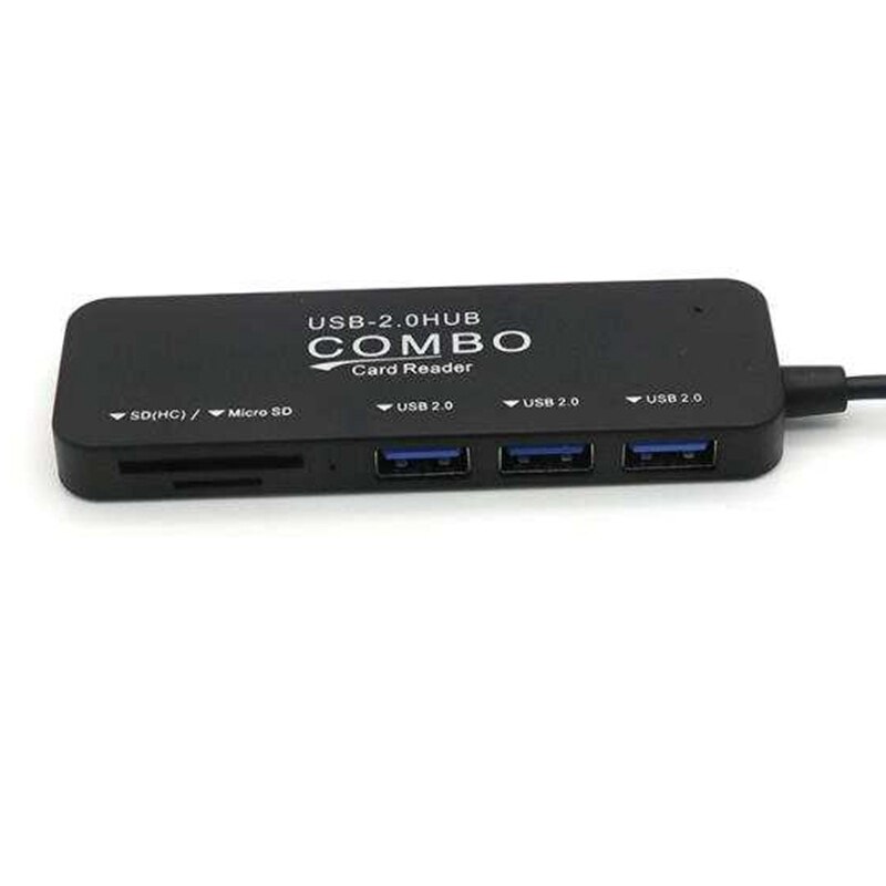 Soporte lector de tarjetas 5 puertos USB 2,0 cargador adaptador HUB supervelocidad para divisor de ordenador