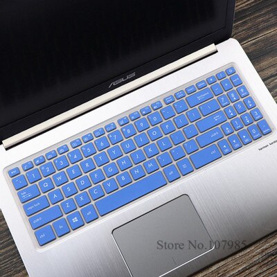 Til asus vivobook 15 n580gd n580v nx580 r560ud r560u r560 15 15.6 tommer silikone laptop tastatur cover skin protector film: Blå