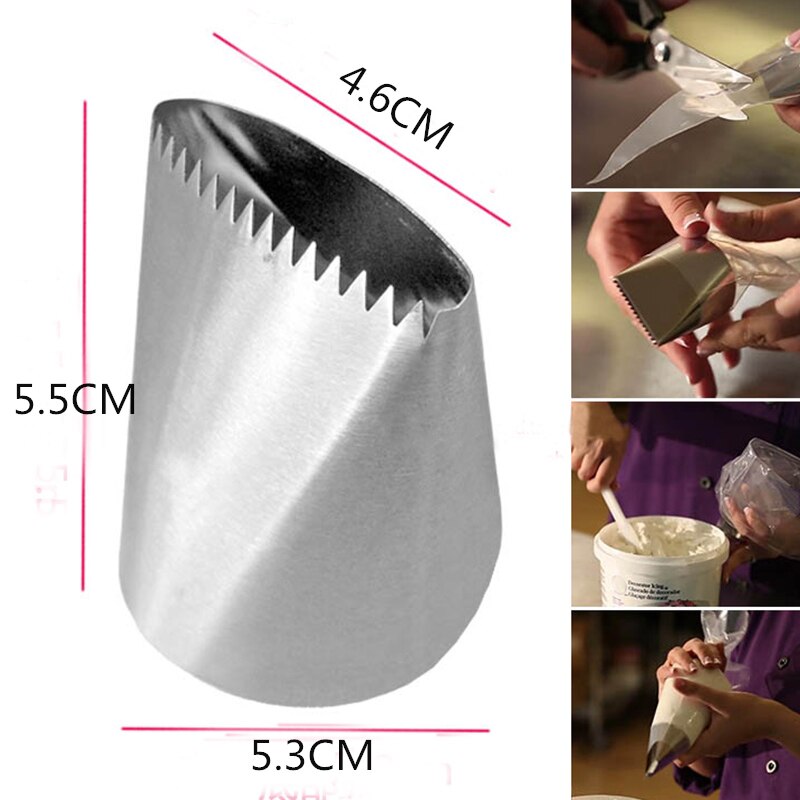 Extra Grote Icing Piping Nozzles Cake Decorating Pastry Tip Sets Fondant Cake Gereedschap Stalen Mondstuk Buizen Diy Cake Decorating Tips