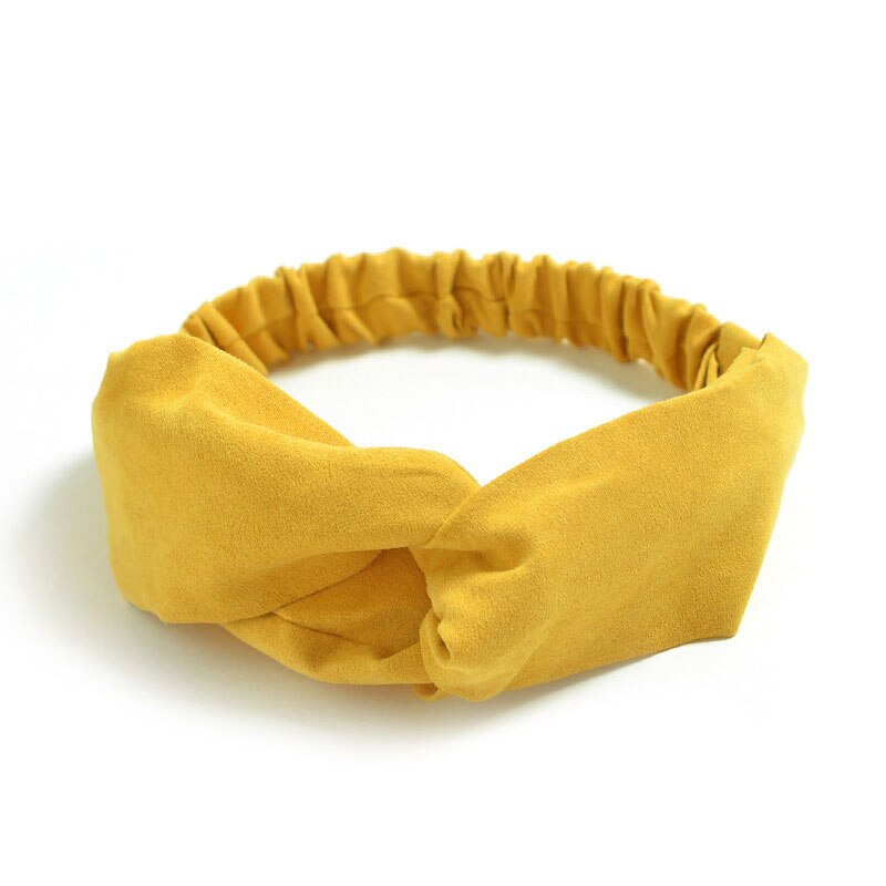 Bandeau en velours doré, couleur unie brillante, nœud croisé polyvalent, accessoires de cheveux pour femmes, Turban large pour dames: 3