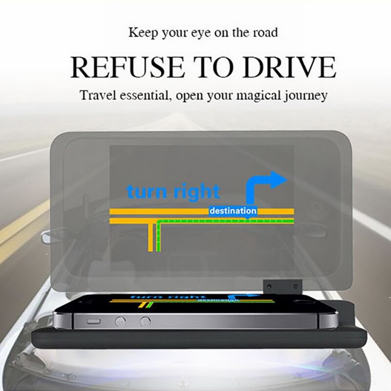 Universal H6 Car HUD Head-Up Display APP GPS Navigation Projector Smartphone Holder GPS Hud 6 Inch Car Interior