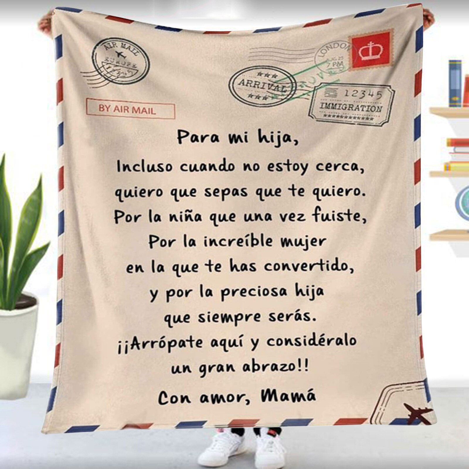 Manta Spanish Flannel Blanket Mom To Daughter/Son Letter Quilt Express Love Year 120X150/130X150/150X200/150X220CM