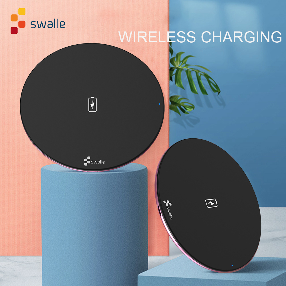 Swalle 15W QI Wireless Charger Pad quick charger USB Phone Charger Pad for samsung S9 S10 fast wireless charger with usb cable