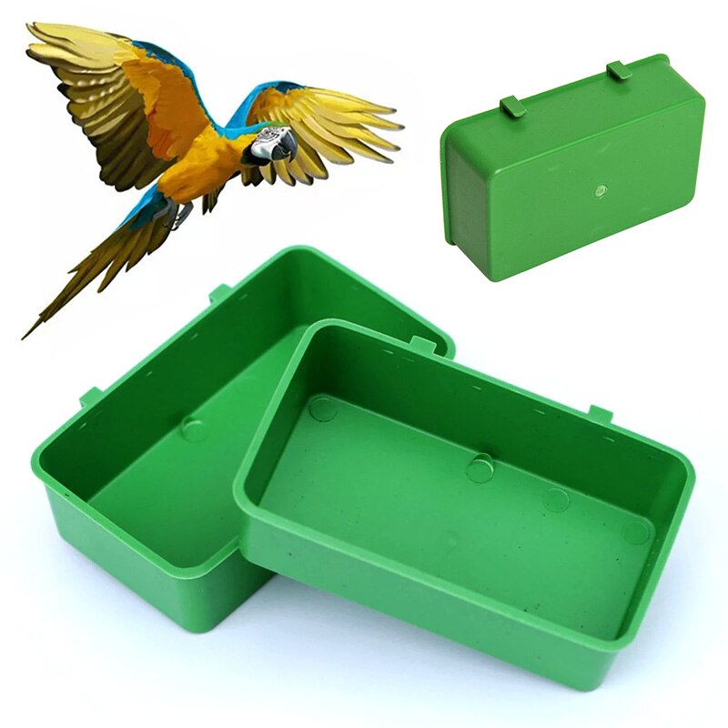 Pet Bird Parrot Bath Tub Plastic Multi-purpose Food Container Parrot Bathtub Plastic Hanging Bird Feeder Plastic Food Container