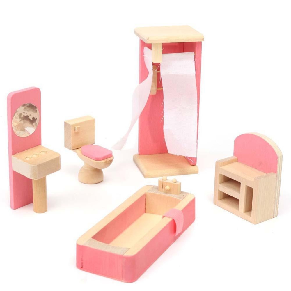 Giocattoli delicati in legno per mobili per case delle bambole Set in miniatura per bambini finta sale giochi accessori educativi per bambini