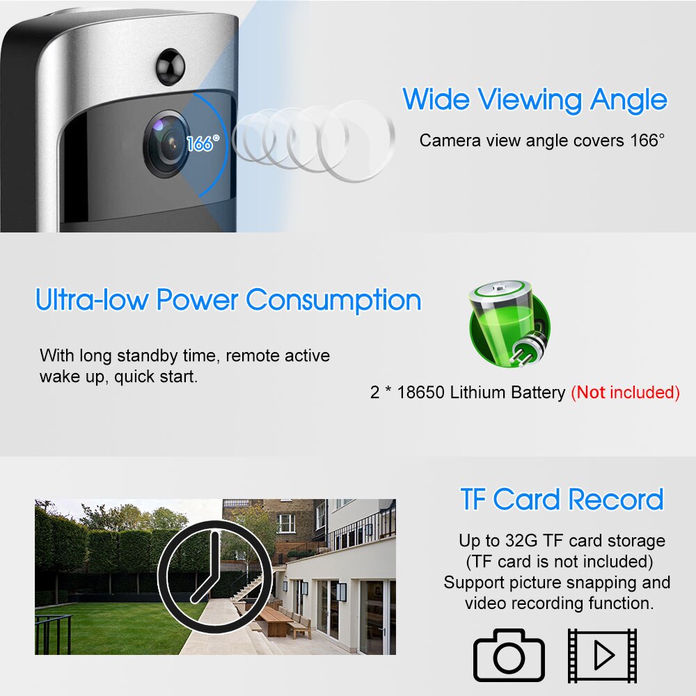 M3 Wifi Smart Ip Video Intercom Wifi Video Deurtelefoon Deurbel Wifi Deurbel Camera Ir Alarm Draadloze Beveiliging Camera