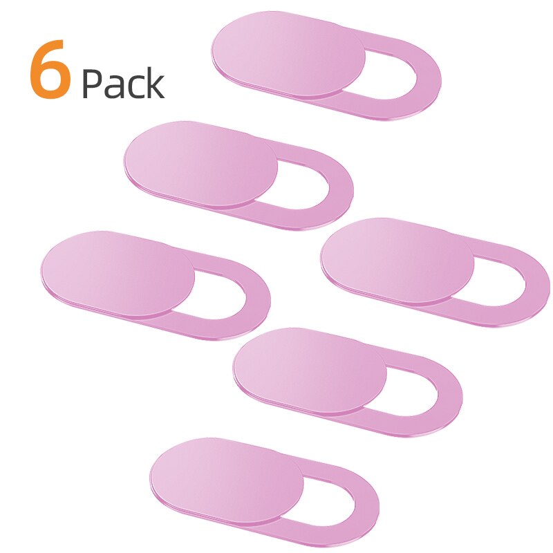 WebCam Cover Shutter Magnet Slider Plastic Universal Antispy Camera Cover for Laptop Iphone 11 Pro Max Xr Camera Lens Protector: 6PC Pink