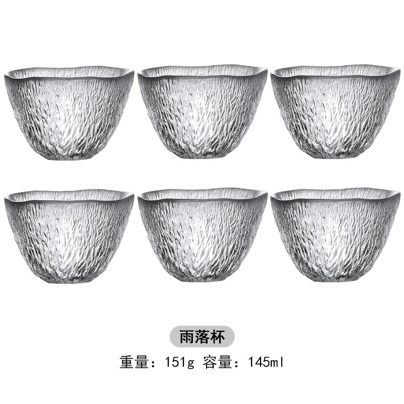Japanse Kung Fu Handgemaakte Thee Cup Whisky Glas Koffie Mok Single Malt Kristal Wijn Glas Cognac Cognac Borrel: 6 PCS
