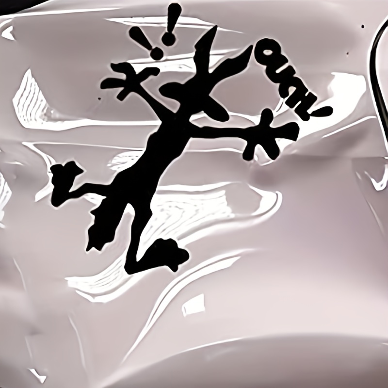 Reflective Dent Fix Car Decals Cartoon Coyote Splat Hitting Wall Door Cars Laptop Truck Bumper Window Decal Bandage Stickers: black