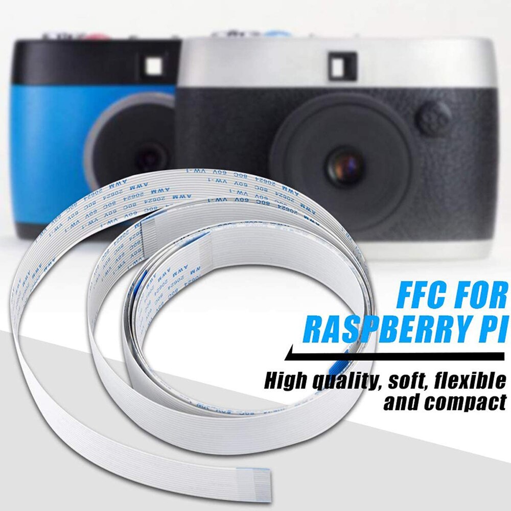 Raspberry Pi Camera Cable 15Pin FFC Cable 15cm/30cm/50cm/100cm/200cm Ribbon Flex Extension Cable for Raspberry Pi 4B 3B+ 3B 2B+