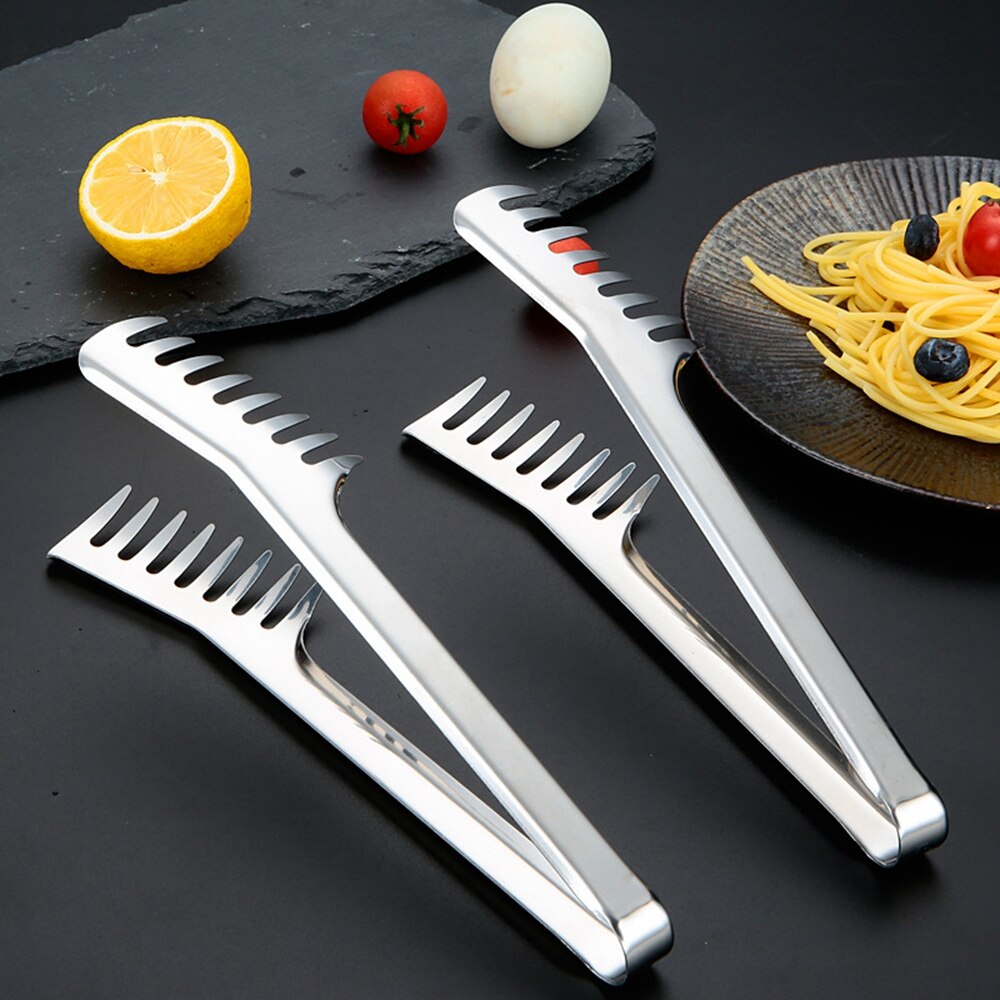 Pinça de macarrão de aço inoxidável 9 familiar, pinças para macarrão, espaguete, pinças para alimentos, utensílios de cozinha de aço inoxidável, acessórios de cozinha