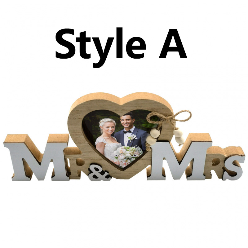 Marco de fotos de corazón de amor de madera, adornos artesanales, marco de fotos, cereza para boda, Día del Padre, Día de San Valentín, decoración de mesa,: Gris claro