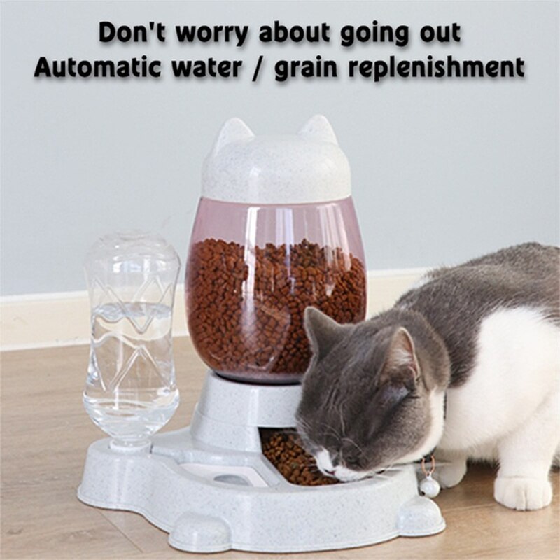2-in-1 Haustier Automatische Zubringer Haustier Zeug Hund Katze Trinken Schüssel Für Haustiere Wasser Trinken Zubringer Katze fütterung Große Kapazität Spender