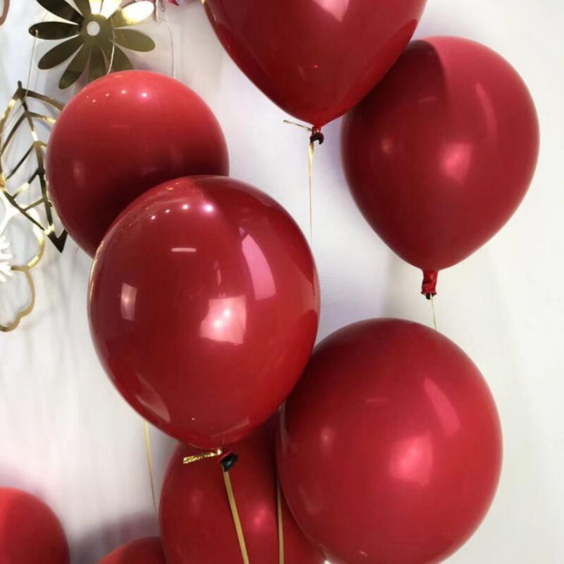 100 Stks/partij Zwart En Rood Dubbele Laag Ballon Hart En Ronde Ruby Red Dikke Latex Ballon Huwelijksviering Decoratie