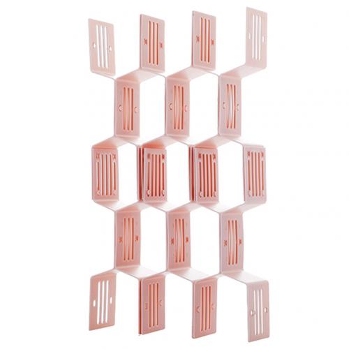 12Pcs Grid Drawer Divider Board Home DIY Space Storage Rack Split Bar Socks Organizer Eesy To Install: Pink