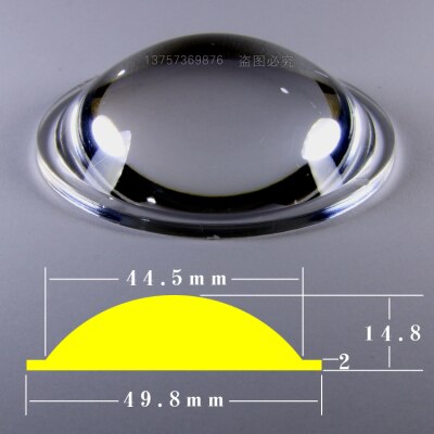 36 42 45 50 66mm akryl plankonvex lins transparent yta led ficklampa fotografi glasbelysning: 50mm