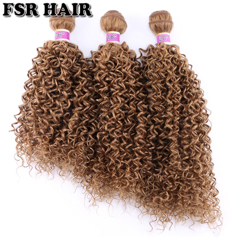 Tissage synthétique Afro crépu bouclé gris clair | Lot de 3 pièces de mèches 210 à haute température: #27