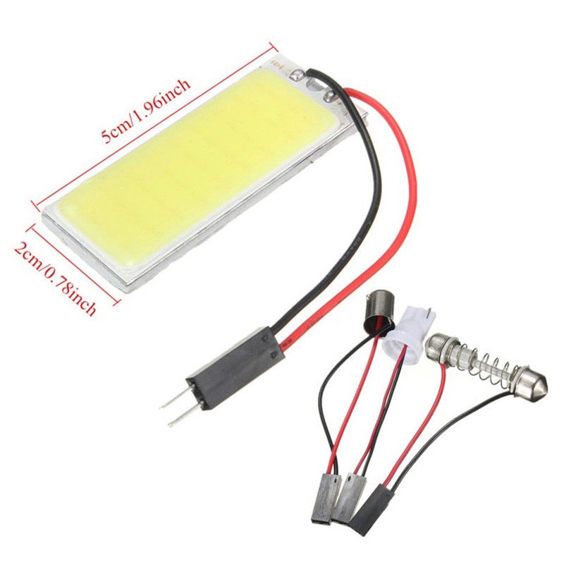 2 piezas 12V Xenón HID Blanco 36-LED COB cúpula mapa bombillas de luz Interior del coche de la lámpara del Panel
