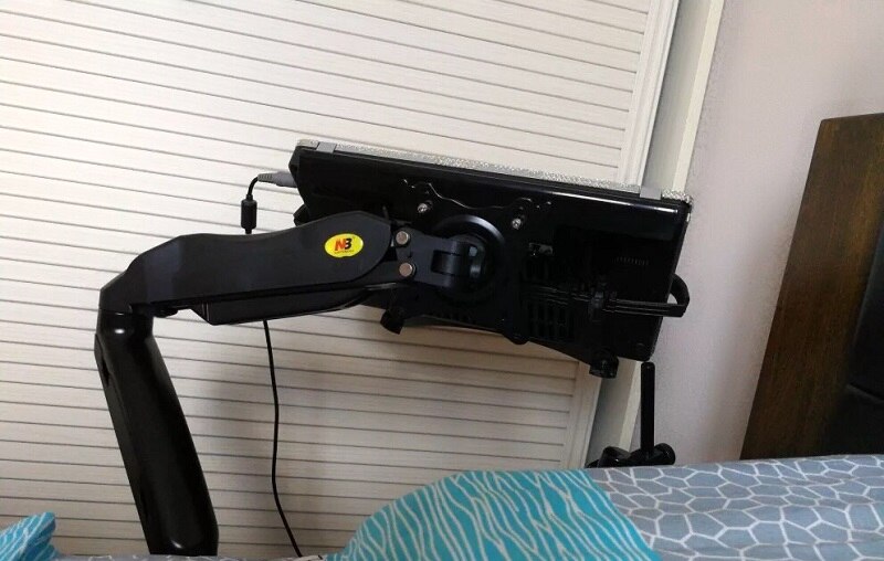 NB North Bayou F80 17&quot;-30&quot; Full Motion Ergonomic Monitor Stand Adjustable Gas Spring Mount with Laptop Tray, Loading 1-8KG