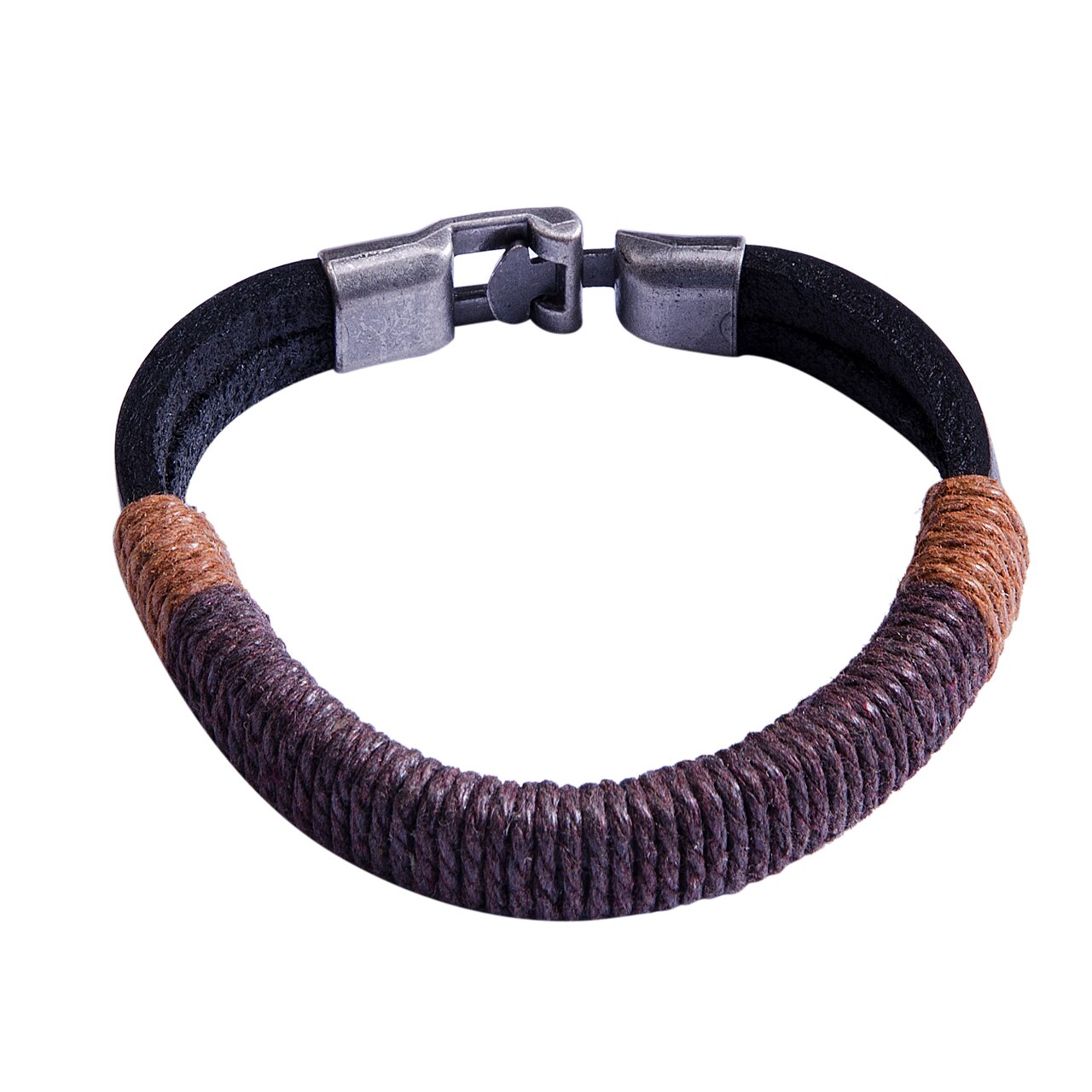 Men's Braided Leather Bracelet Vintage Charm Bangle Wristband Jewelry Retro Bangles: Black