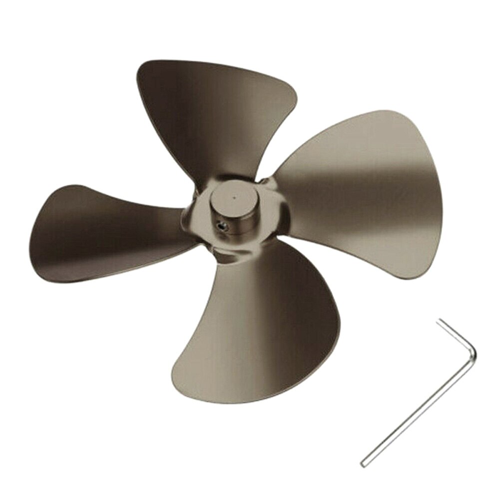 Aluminium 4 Blades Accessoires Voor Kachel Fan Haard Warmte Aangedreven Saving FAS6: gray