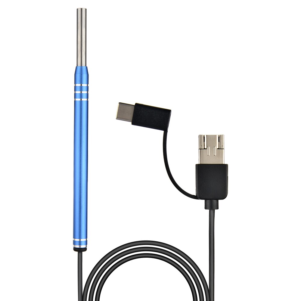 3 In 1 Oor Schoonmaken Tool Hd Visuele Multifunctionele Oor Lepel Earpick Met Mini Camera Pen Oor Zorg In-oor Schoonmaken Endoscoop: Blue