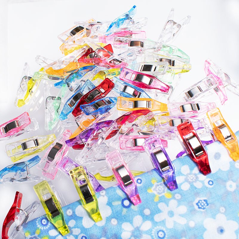 50 pcs Plastic Patchwork Sewing Clips Fabric Quilting Binding Clips Holder Sewing Accessory Garment Clip