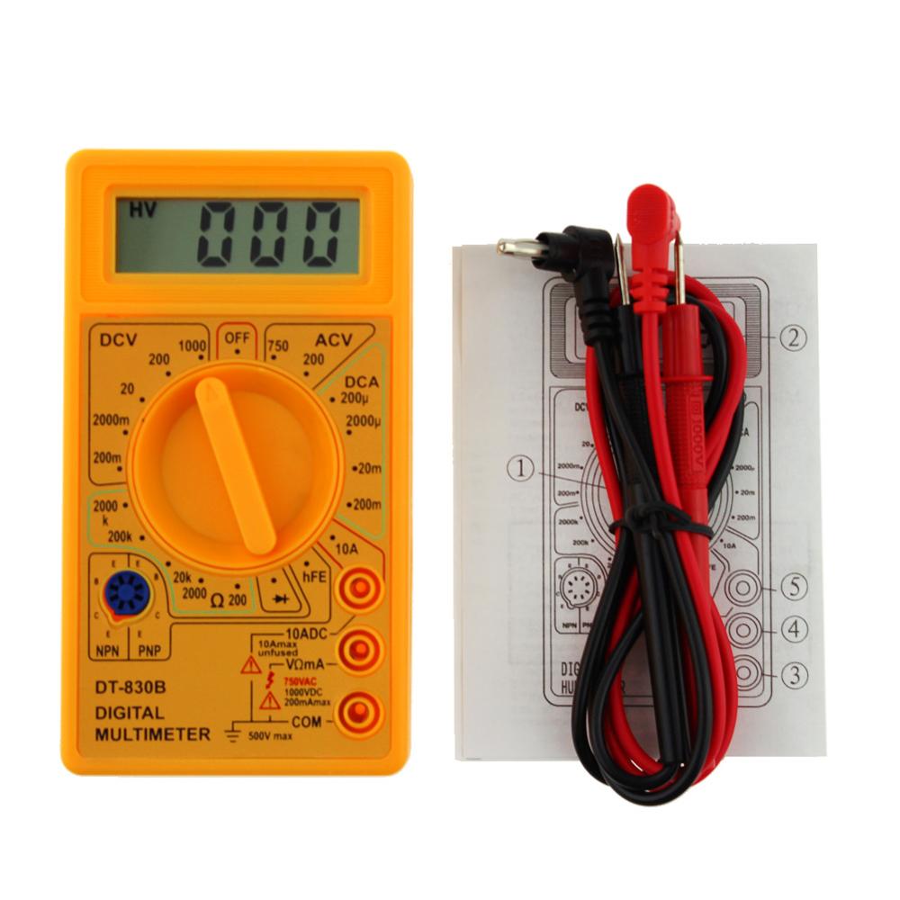 DT830 Digital Multimeter Voltmeter Ammeter Ohmmeter DC10V~1000V 10A AC 750V Current Tester Test LCD Display