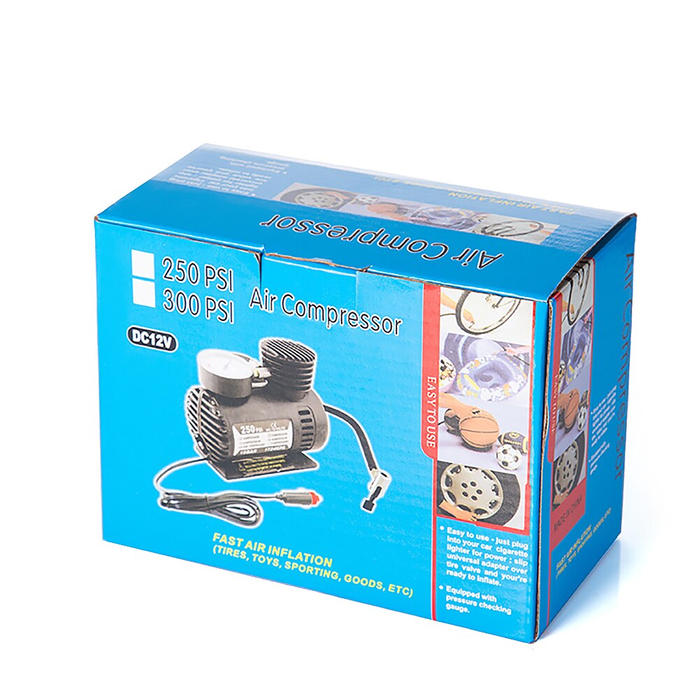 1PC 12V 300PSI Car Auto Portable Electric Air Compressor Kit For Ball Bicycle Minicar Tire Inflator Pump Car Accessories