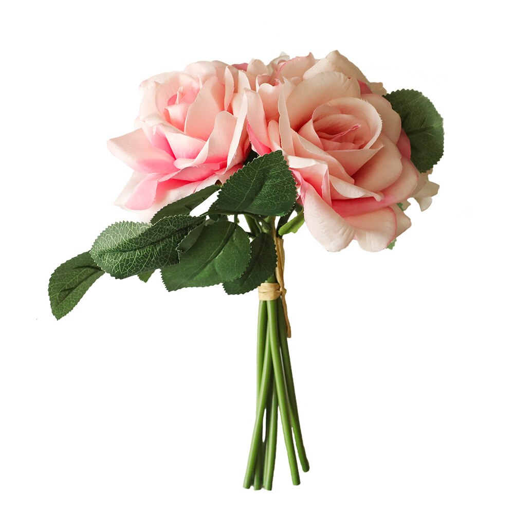 Øko rose bundt bryllup buket fest hjem dekoration falsk blomst juledekoration kunstige blomster plantas væg