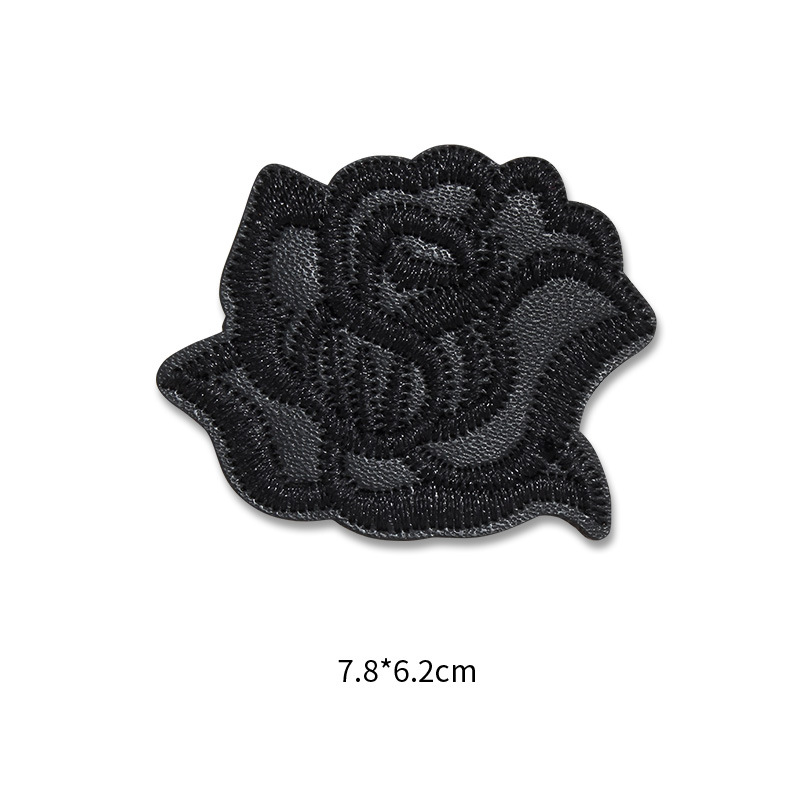 Parche negro autoadhesivo sin costura para chaqueta de plumón, ropa de cuero, bolsas de reparación de alta gama, parche de tela con patrón de decoración de agujeros