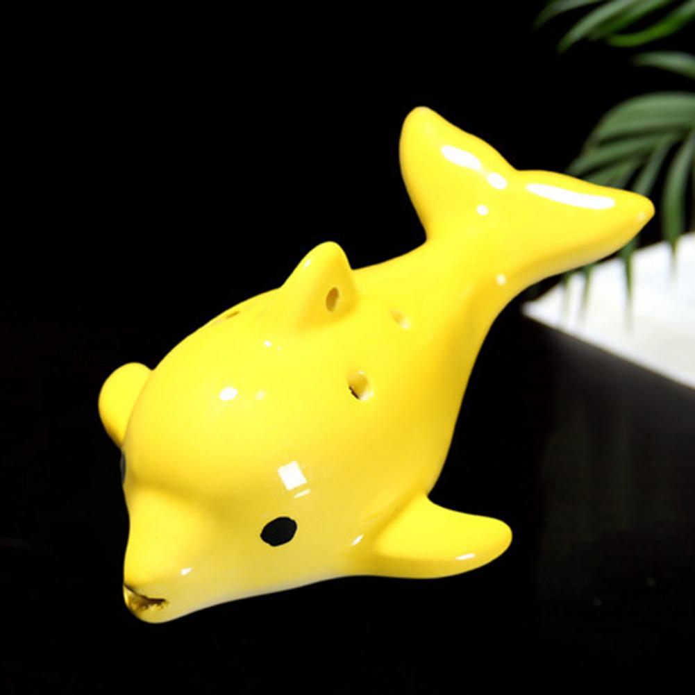 Mini Melodious Cartoon Dolphin Musical Instrument Ocarina Ceramic Musical Ocarina Ergonomic for Novice