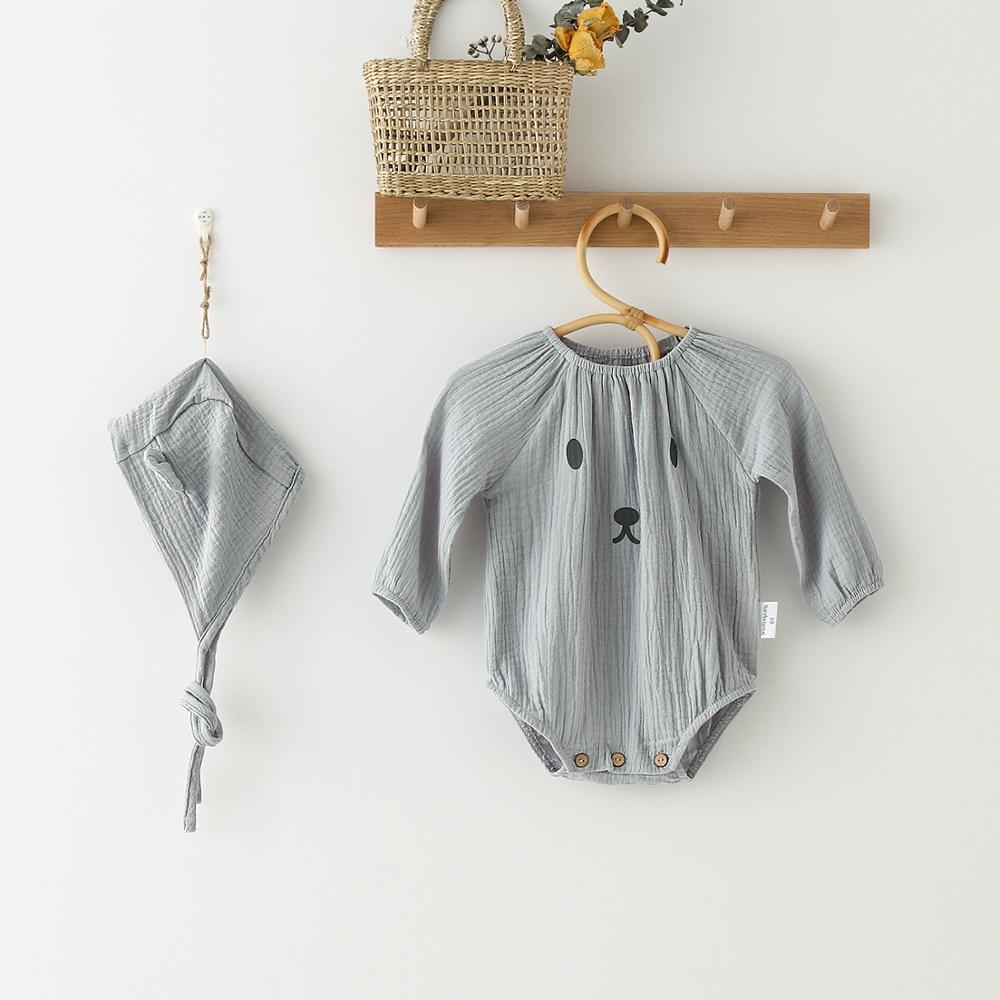 Babypigetøj økologisk bomuld 0-24m heldragter + hat langærmet babytøj spædbørn baby drengetøj babybukser