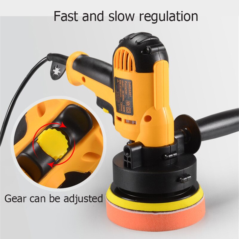 220v 700w bil polermaskine elektrisk auto poler maskine justerbar hastighed slibning voksværktøj med svampepuder 3700r