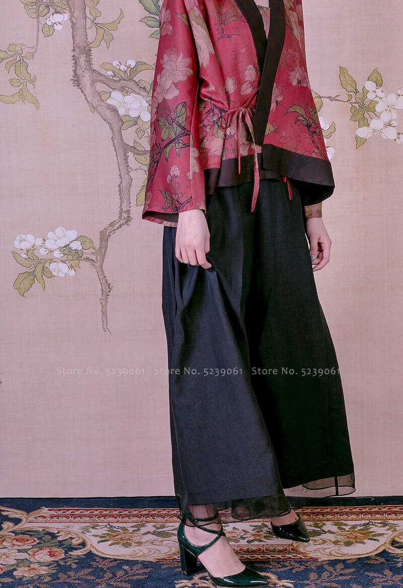 Cardigan de Style chinois rétro Hanfu imprimé, manteau traditionnel