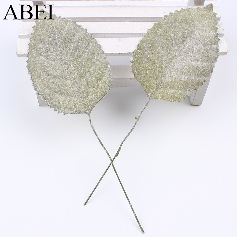 24pcs/lot Artificial Leaf Bouquet White Plant Faux Foliage For Christmas Wedding Party Home Decoration DIY Wreath Garland Craft