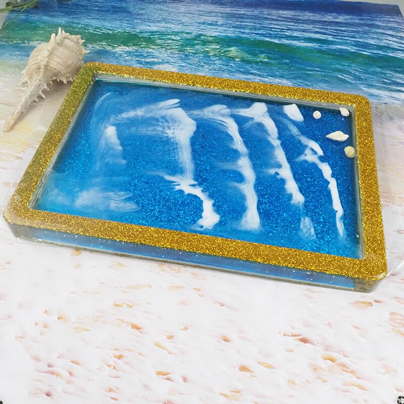 Diy przezroczysta żywica epoksydowa forma taca na owoce zestaw prostokątna duża taca podstawka taca robić przechowywania żywicy silikonowej