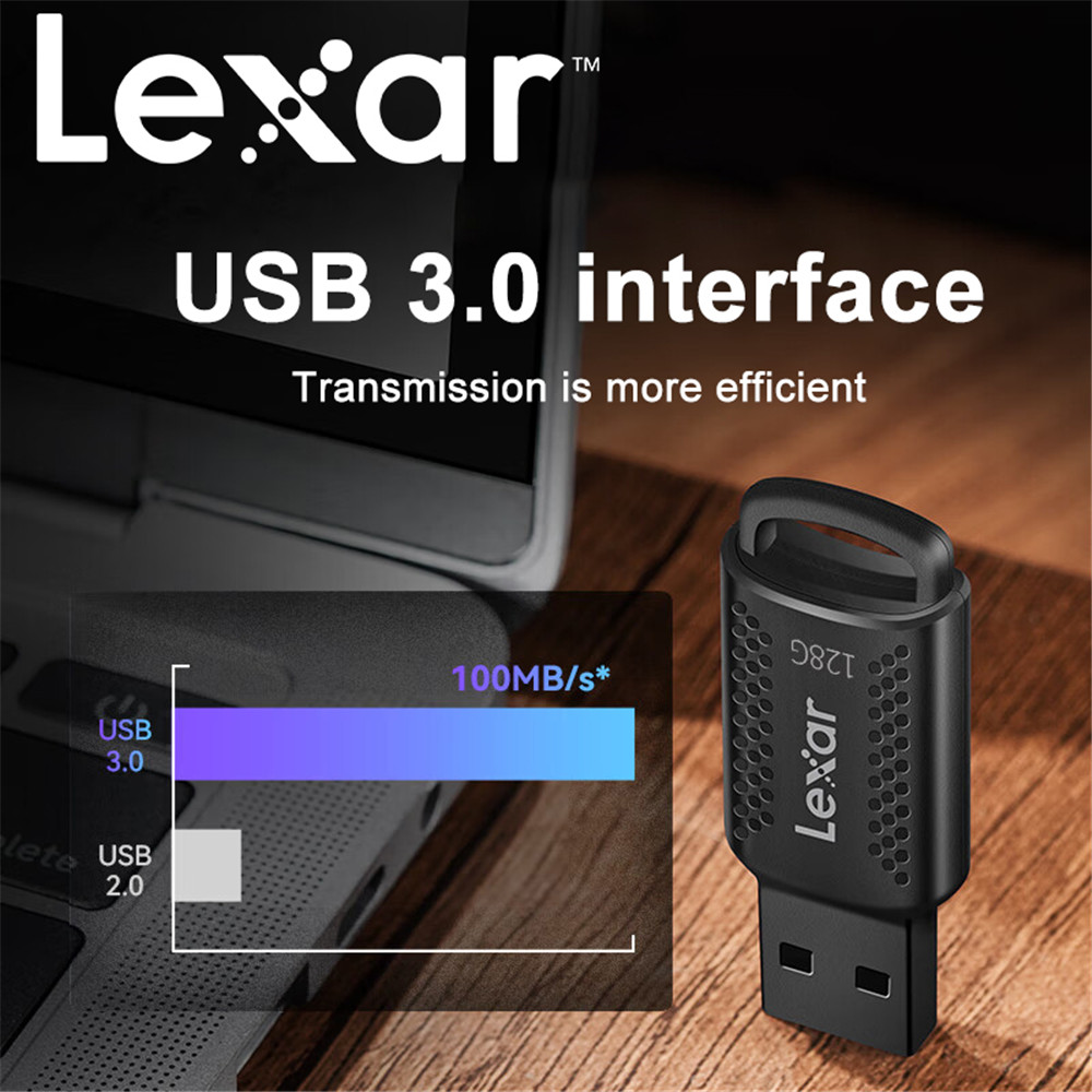 Lexar Original Pen Drive V400 USB 3.0 High Speed Flash Drive 32GB 64GB 128GB 256GB Key JumpDrive 100MB/S Memory Stick for PC/Mac