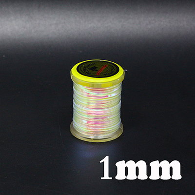 1 spole flugbindande platt mylar glitter flashtejp holografisk glitter spolad för klassiska streamermönster och flashback nymfer: 1 mm pärlemorskimrande vit