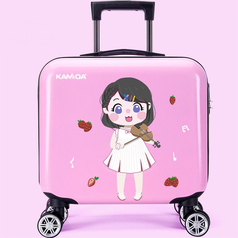 Child Boarding Trolley 16 inch Cartoon Suitcase Large Capacity Luggage Universal Wheel Student Suitcase Hanimom