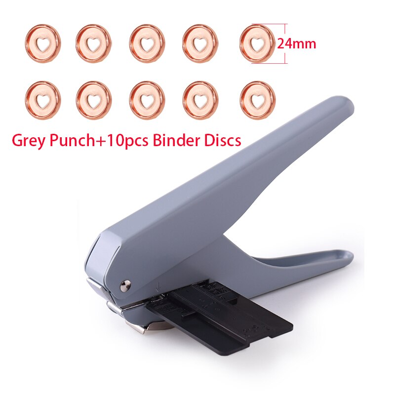 Metal Mushroom Hole Standard Punch T-shape Hole Book Punch Discs Binder Planner Binding Discs DIY Scrapbook Notebook Binder Ring: Grey Punch-1pcs
