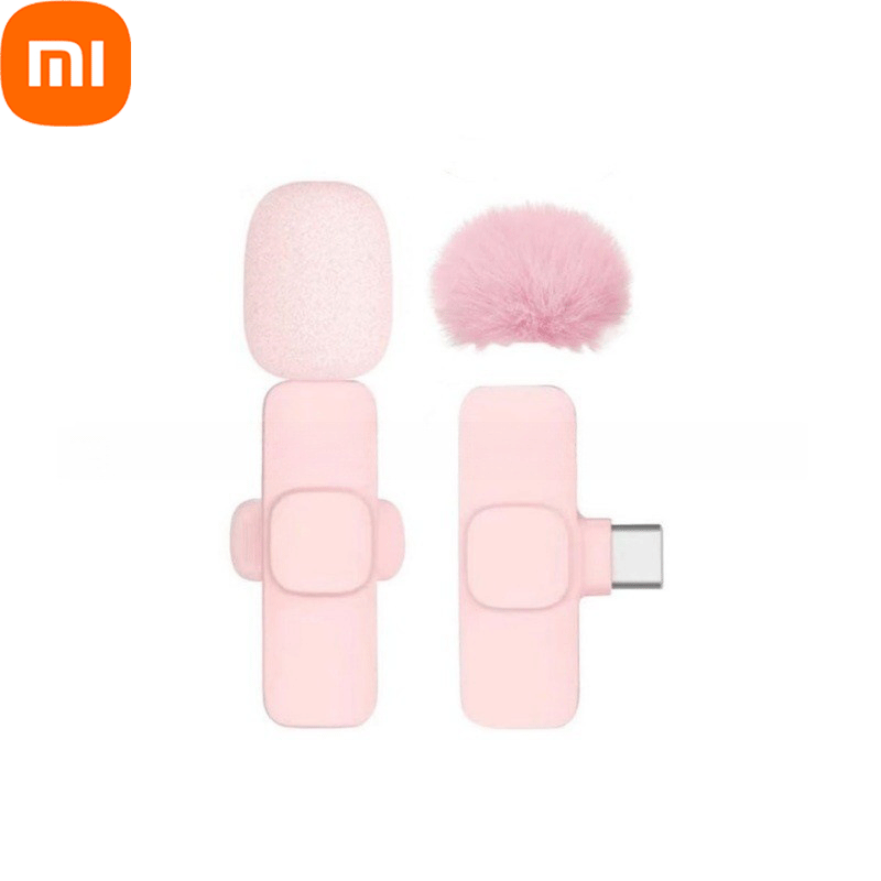 Xiaomi pinkes kabelloses lavalier-mikrofon für iphone, Android, pc, Live-Spielen, smartphone, tragbares mikrofon für Audio-- und videoaufnahmen, vlogging: Orange