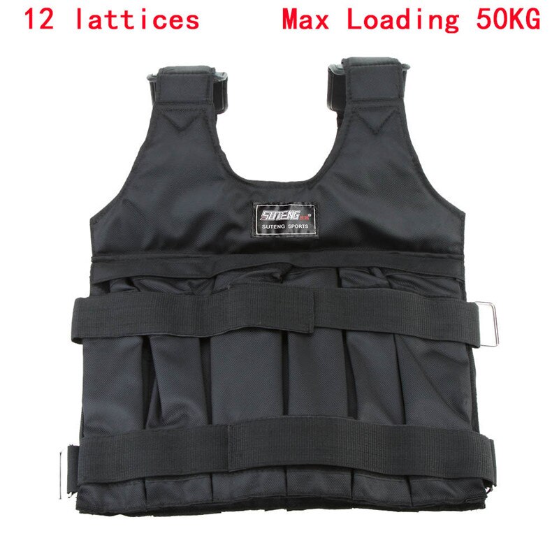 Training Vest 20kg 50kg Adjustable Weighted Vest Exercise Training Fitness Jacket Gym Workout Boxing Waistcoat Fitness Equipment: 50KG