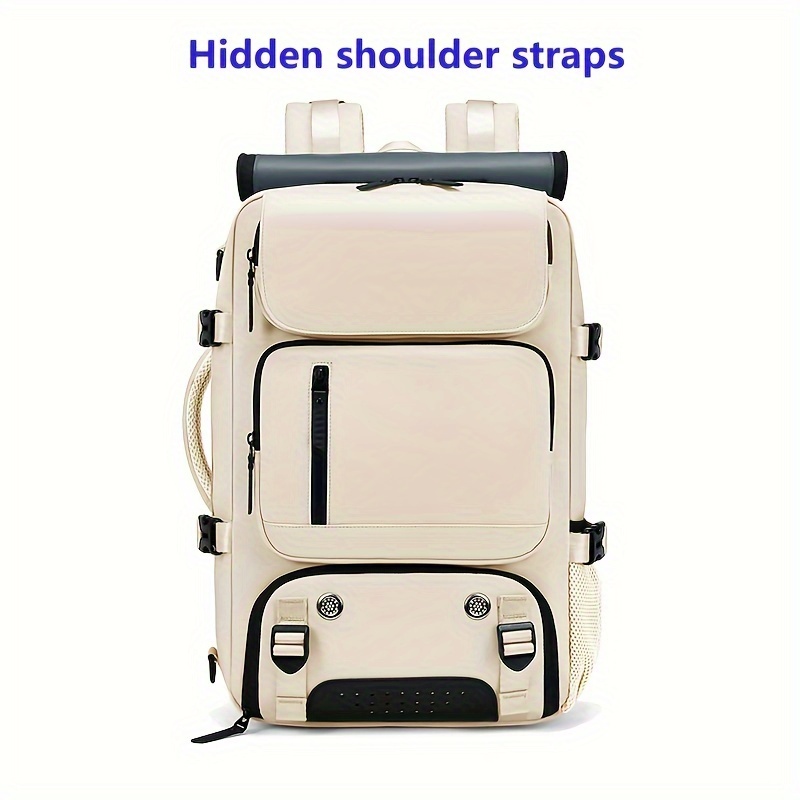 Woman travel backpack,waterproof 16 inch Business Laptop Backpack with Shoe Bag Hidden USB charging port Hiking camping backpack: Ivory