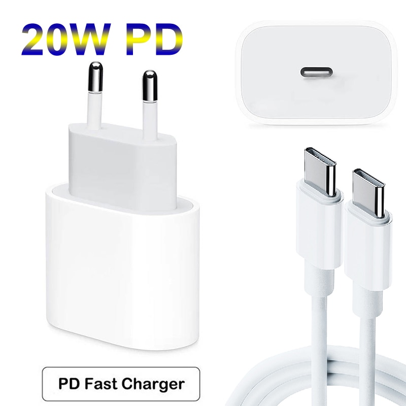 Quick charge USB Charger for iPhone 12 for Samsung for Huawei Digital Fast Charging Wall Charger type c charging cable pd 20w