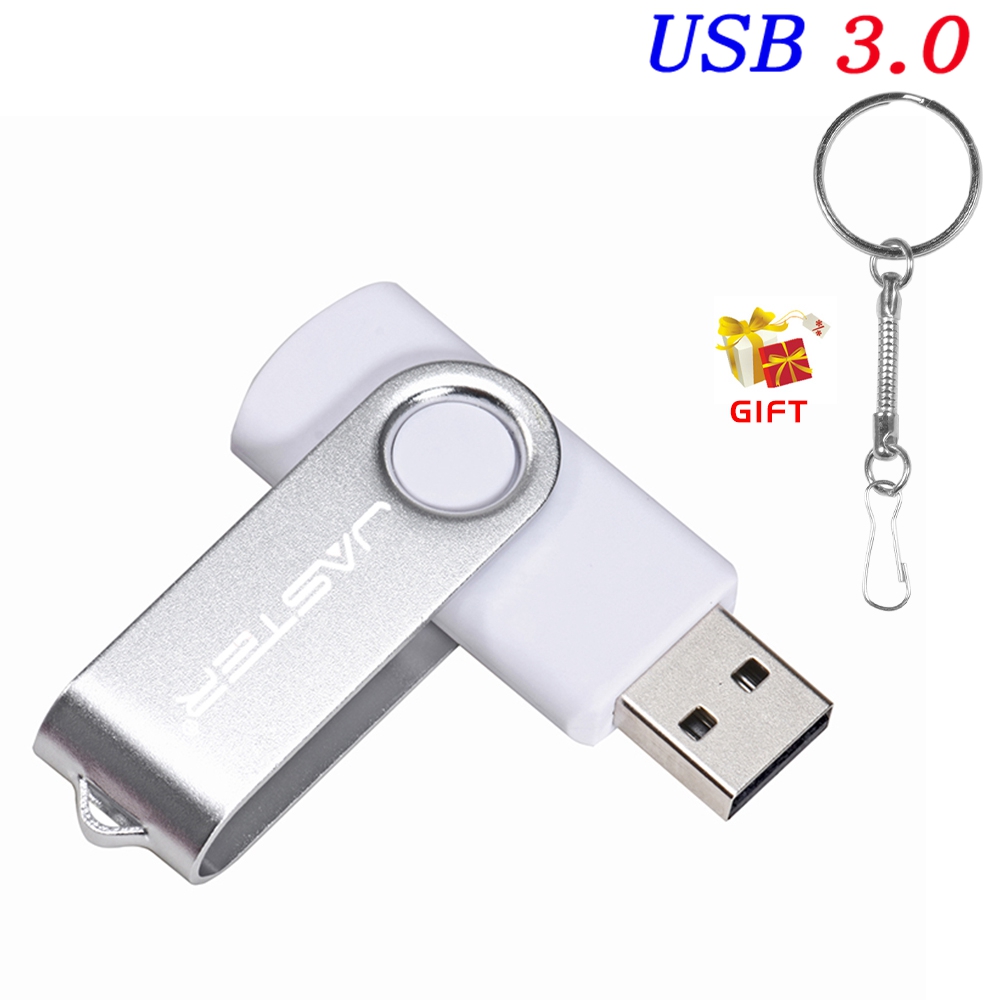 USB 3.0 USB Flash Drive 128GB Rotatable Pen Drive 64G Wedding Memory Stick 32G 16G Free Chain Pendrive 8G Silver USB Stick: WHITE / 8 GB