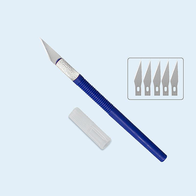Set Papier geschnittenes Messer Stift Nachfüllset Kunst Allzweckmesser Scrapbook Schneidwerkzeug Präzaufkleber Washi Tape Cutter DIY Handwerk: Gold