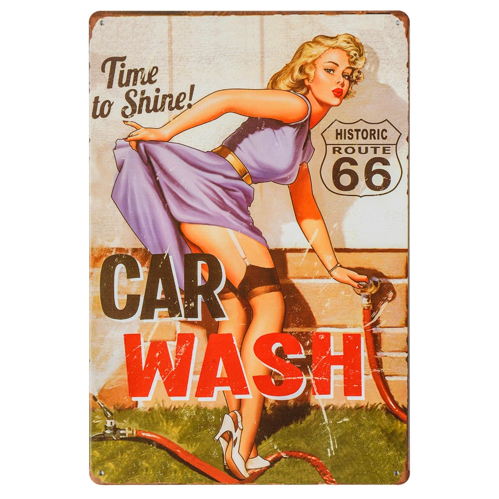 Great Car Wash Novelty Tin Metal Sign: Purple / 40x30cm