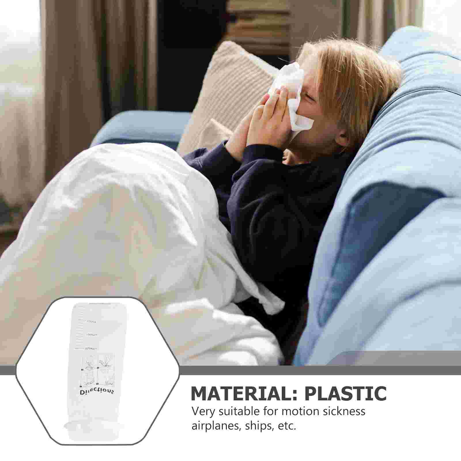 15pcs 1500ML Disposable Sick Vomit Bag Puke Bag Travel or Emergency Sick Air Sickness Emesis Bag